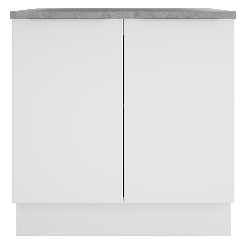 Bajo Mesada Cocina 80 x 60 cm 2 Puertas (Con Mesada) Blanco Stella Madesa