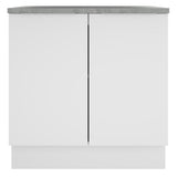 Bajo Mesada Cocina 80 x 60 cm 2 Puertas (Con Mesada) Blanco Stella Madesa