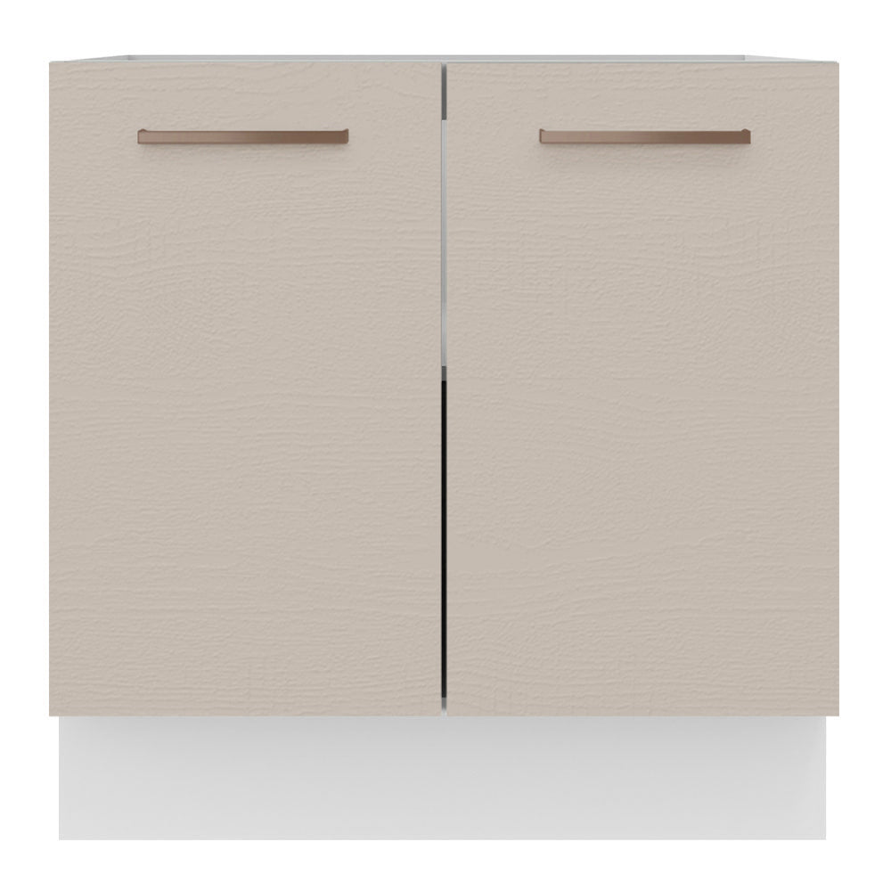 Bajo Mesada Cocina 80 x 60 cm 2 Puertas (Sin Mesada) Blanco/Crema Agata Madesa