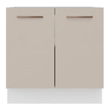 Bajo Mesada Cocina 80 x 60 cm 2 Puertas (Sin Mesada) Blanco/Crema Agata Madesa