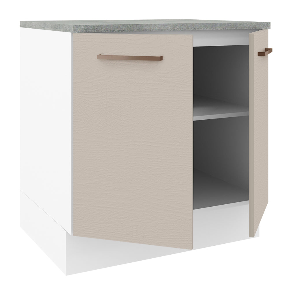 Bajo Mesada 80 cm x 60 cm, 2 Puertas Agata Blanco/Crema