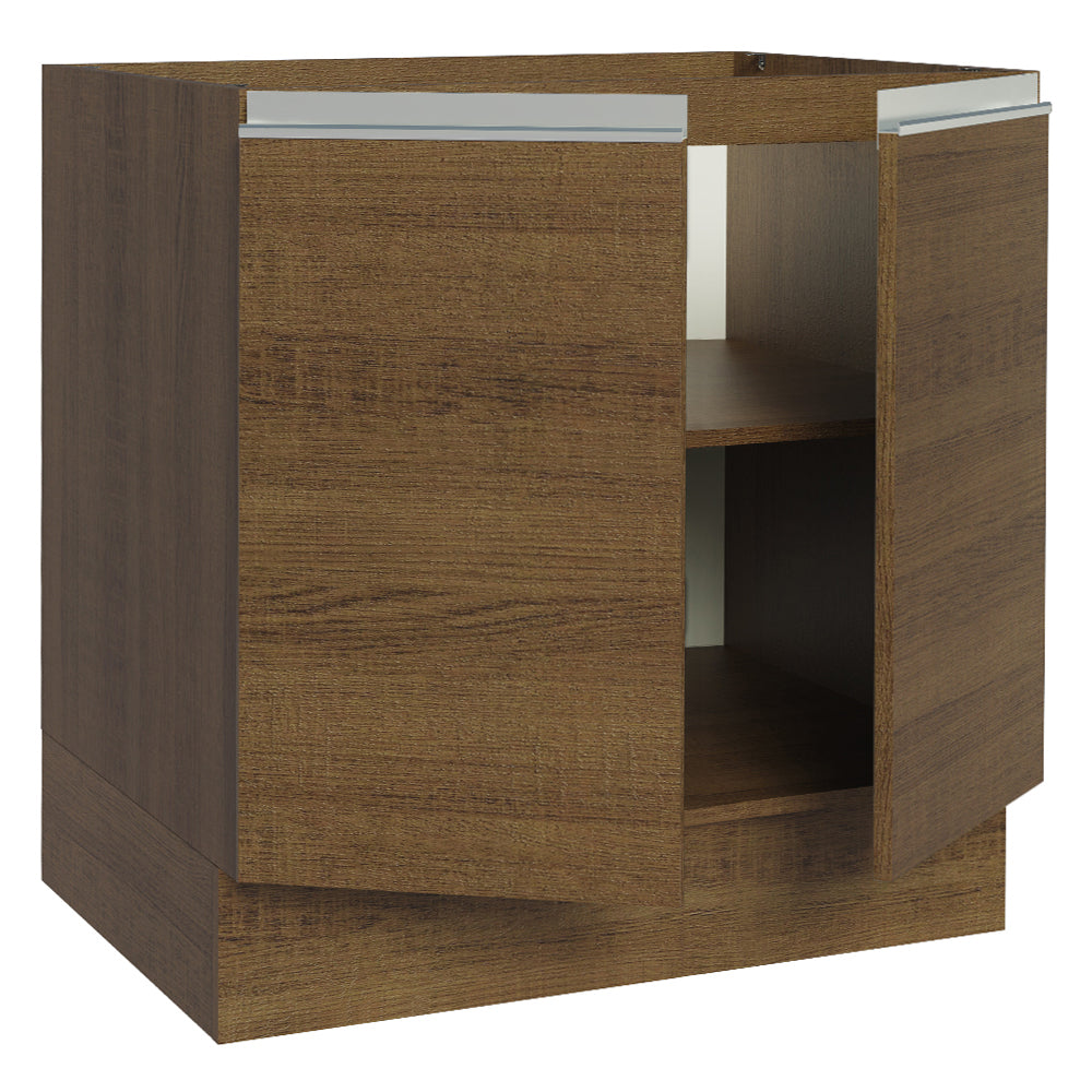 Bajo Mesada 80 cm x 60 cm, 2 Puertas Glamy Marrón