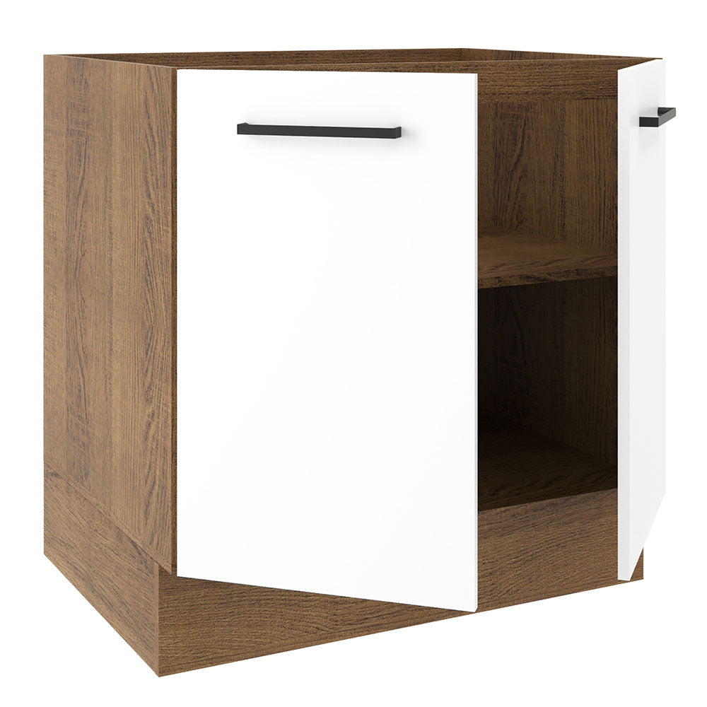 Bajo Mesada 80 cm x 60 cm, 2 Puertas Agata Marrón/Blanco