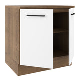 Bajo Mesada 80 cm  =x 60 cm, 2 Puertas Agata Marrón/Blanco