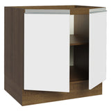 Bajo Mesada 80 cm x 60 cm, 2 Puertas Glamy Marrón/Blanco