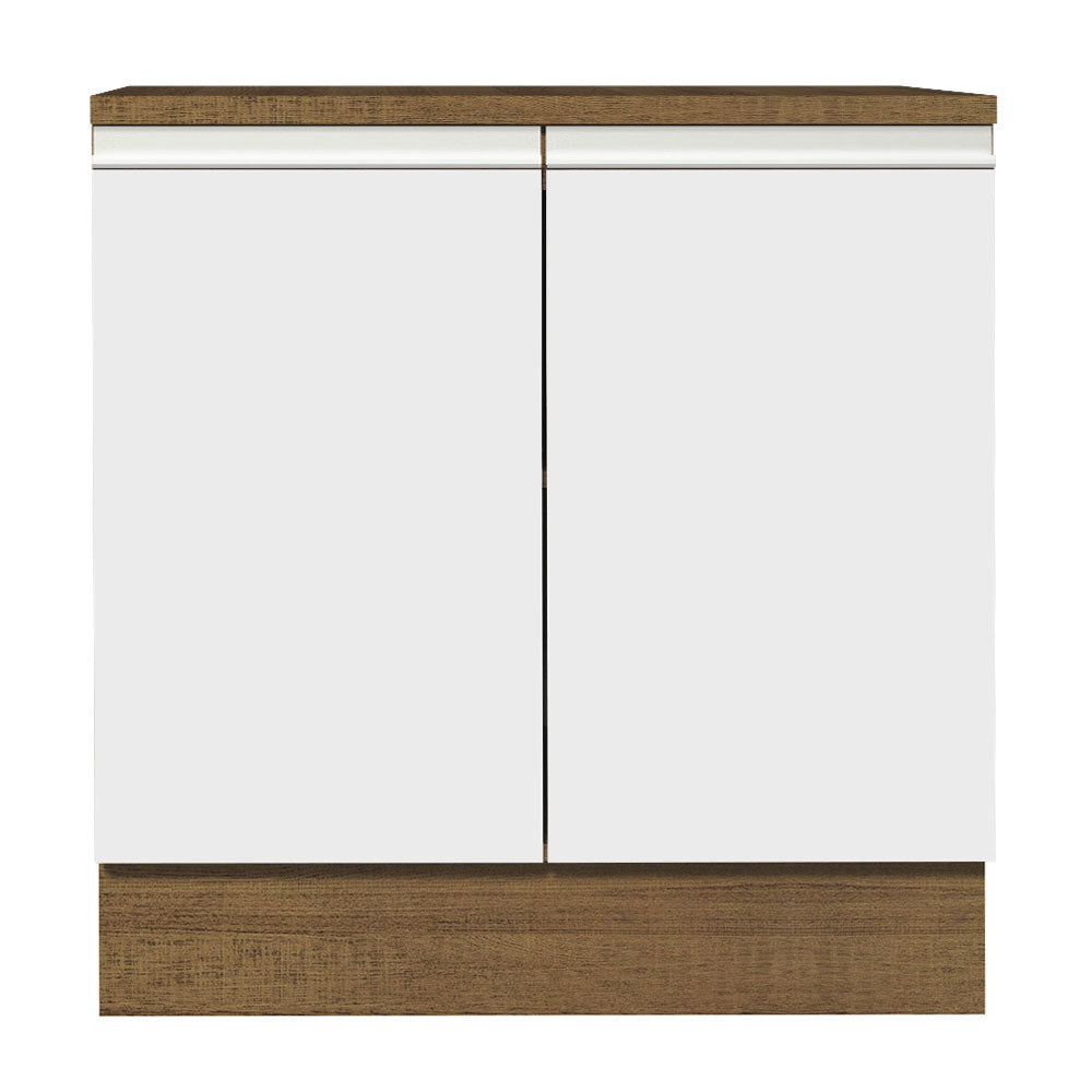 Bajo Mesada Madesa Glamy 80 x 60 cm 2 Puertas (Con Mesada) Marrón/Blanco