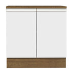 Bajo Mesada 80 x 60 cm 2 Puertas (Con Mesada) Marrón/Blanco Glamy Madesa