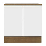 Bajo Mesada Madesa Glamy 80 x 60 cm 2 Puertas (Con Mesada) Marrón/Blanco