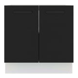 Bajo Mesada Cocina 80 x 60 cm 2 Puertas (Sin Mesada) Blanco/Negro Agata Madesa