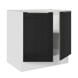 Bajo Mesada 80 cm x 60 cm, 2 Puertas Lux Blanco/Negro
