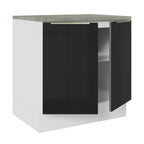 Bajo Mesada 80 x 60 cm 2 Puertas (Con Mesada) Blanco/Negro Lux Madesa