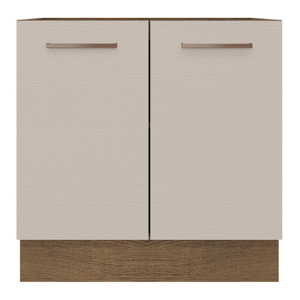Bajo Mesada Cocina 80 x 60 cm 2 Puertas (Sin Mesada) Marrón/Crema Agata Madesa