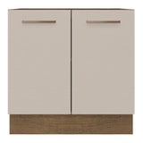 Bajo Mesada Cocina 80 x 60 cm 2 Puertas (Sin Mesada) Marrón/Crema Agata Madesa