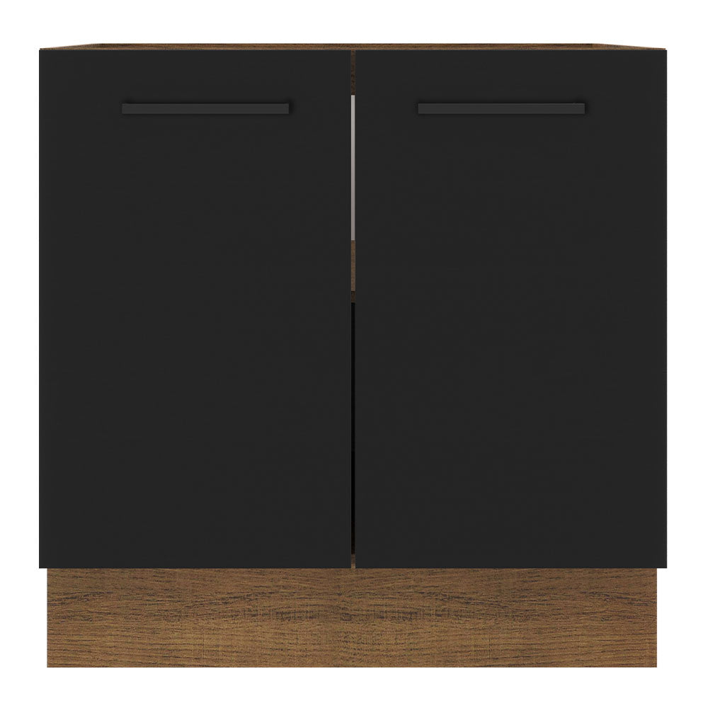 Bajo Mesada Cocina 80 x 60 cm 2 Puertas (Sin Mesada) Marrón/Negro Agata Madesa