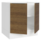 Bajo Mesada Cocina 80 x 60 cm 2 Puertas (Sin Mesada) Blanco/Marrón Stella Madesa