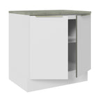 Bajo Mesada 80 x 60 cm 2 Puertas (Con Mesada) Sin cajones Blanco/Blanco Lux Madesa