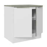 Bajo Mesada 80 cm x 60 cm, Sin cajones 2 Puertas Lux Blanco/Blanco