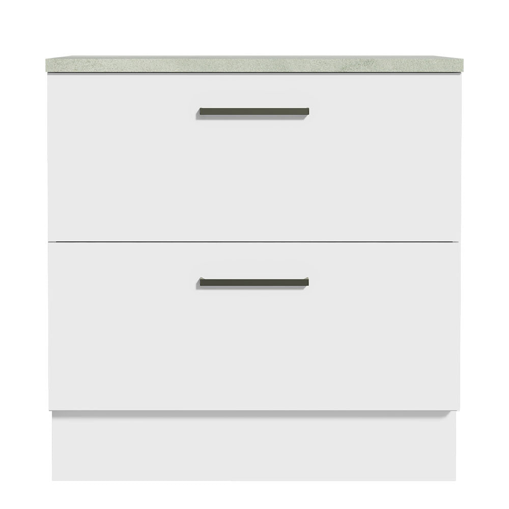 Bajo Mesada Cocina 80 x 60 cm 2 Cajones (Con Mesada) Blanco Agata Madesa