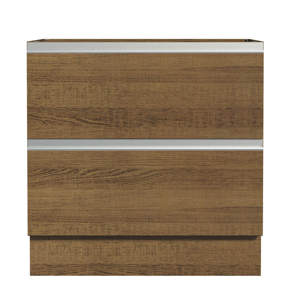 Bajo Mesada de Cocina 80 x 60 cm 2 Cajones (Sin Mesada) Marrón Glamy Madesa