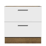 Bajo Mesada Cocina 80 x 60 cm 2 Cajones (Sin Mesada) Marrón/Blanco Agata Madesa