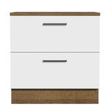 Bajo Mesada Cocina 80 x 60 cm 2 Cajones (Con Mesada) Marrón/Blanco Agata Madesa