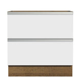 Bajo Mesada de Cocina 80 x 60 cm 2 Cajones (Sin Mesada) Marrón/Blanco Glamy Madesa