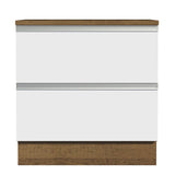 Bajo Mesada de Cocina 80 x 60 cm 2 Cajones (Con Mesada) Marrón/Blanco Glamy Madesa