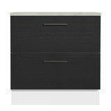 Bajo Mesada Cocina 80 x 60 cm 2 Cajones (Con Mesada) Blanco/Negro Agata Madesa