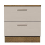Bajo Mesada Cocina 80 x 60 cm 2 Cajones (Con Mesada) Marrón/Crema Agata Madesa