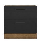 Bajo Mesada Cocina 80 x 60 cm 2 Cajones (Sin Mesada) Marrón/Negro Agata Madesa