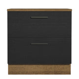 Bajo Mesada Cocina 80 x 60 cm 2 Cajones (Con Mesada) Marrón/Negro Agata Madesa