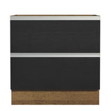 Bajo Mesada de Cocina 80 x 60 cm 2 Cajones (Sin Mesada) Marrón/Negro Glamy Madesa