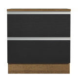 Bajo Mesada de Cocina 80 x 60 cm 2 Cajones (Con Mesada) Marrón/Negro Glamy Madesa
