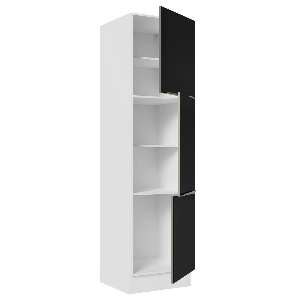 Despensero 60 cm Sin cajones 3 Puertas Lux Blanco/Negro