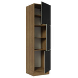Despensero 60 cm Sin cajones 3 Puertas Lux Marrón/Negro