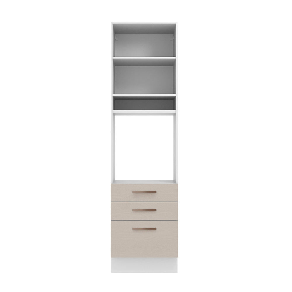 Mueble de Cocina para Horno 60 x 60 cm 1 Puerta 3 Cajones Blanco/Crema Agata Madesa