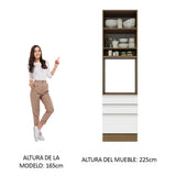 Mueble de cocina para Horno/Microondas Madesa Glamy 60 x 60 cm 1 Puerta 3 Cajones Marrón/Blanco