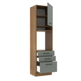 Mueble de Cocina para Horno 60 x 60 cm 1 Puerta 3 Cajones Marrón/Gris Agata Madesa