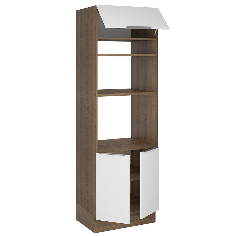 Mueble de Cocina para Horno 70 x 60 cm 3 Puertas Marrón/Blanco Stella Madesa