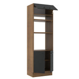 Mueble de Cocina para Horno 70 x 60 cm 3 Puertas Marrón/Negro Agata Madesa