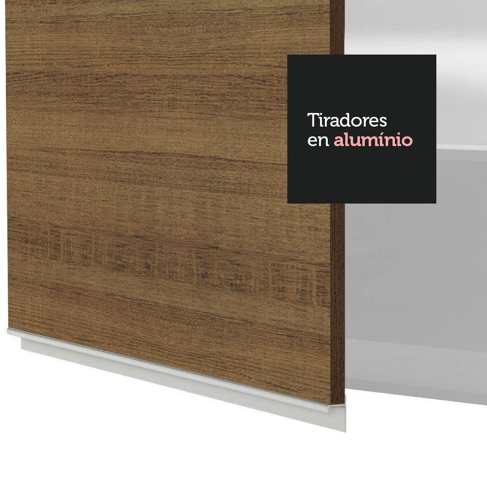 Mueble de cocina para Horno/Microondas Madesa Glamy 70 x 60 cm 3 Puertas Blanco/Marrón