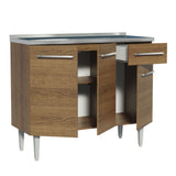 Bajo Mesada con Bacha 105 cm 3 Puertas y 1 Cajón Emilly Marrón