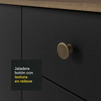 Bajo Mesada para Bacha 105 cm 3 Puertas 2 Cajones (Con Mesada) Marrón/Negro Gourmet Madesa