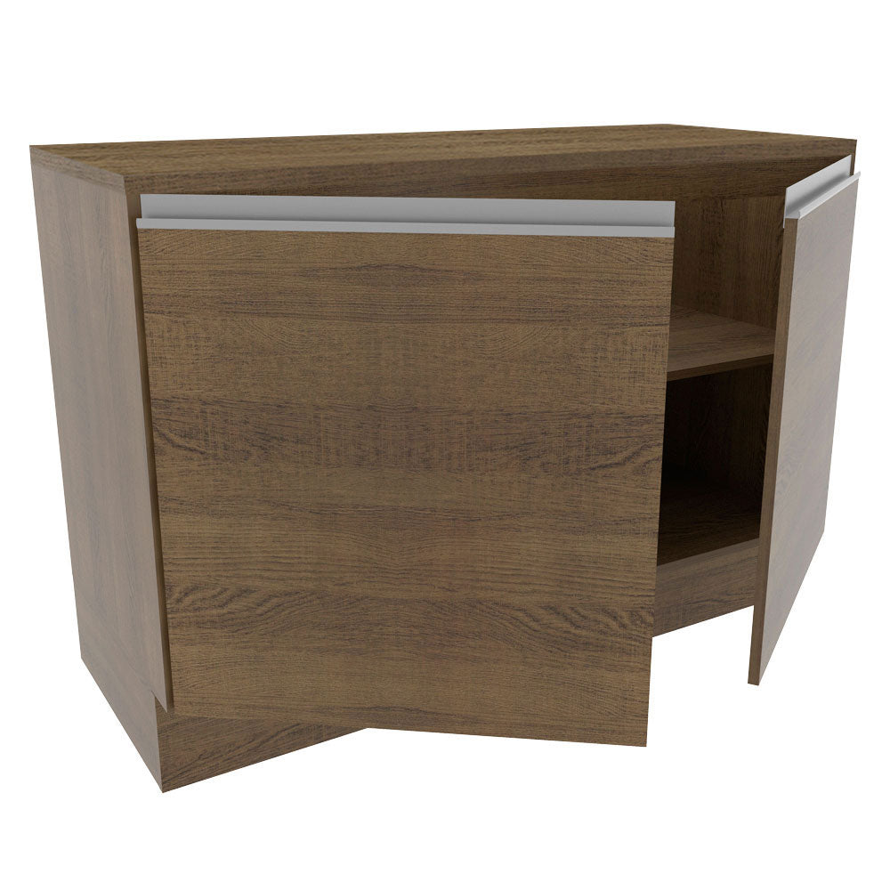 Bajo Mesada para Bacha 120 cm 2 Puertas (con Tapa) Glamy Marrón