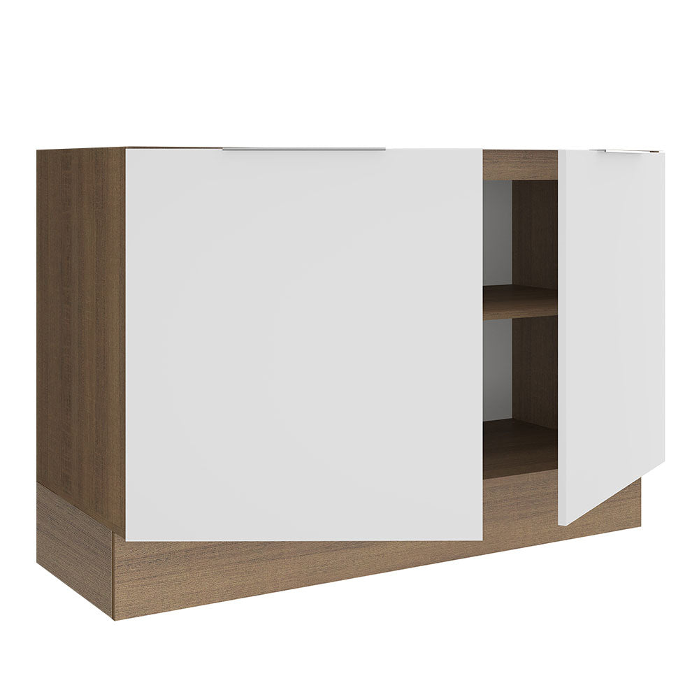 Bajo Mesada 120 cm Sin cajones 2 Puertas Stella Marrón/Blanco