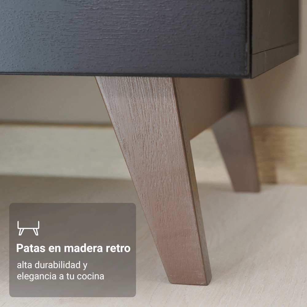 Bajo Messada para Rincón del Café Madesa Reims 2 Puertas Negro