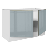 Bajo Mesada para Bacha 120 cm 2 Puetas (Sin Mesada y Bacha) Blanco/Gris Lux Madesa