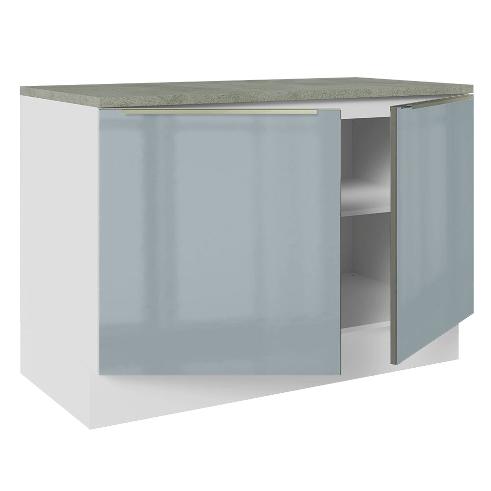 Bajo Mesada de Cocina 120 cm 2 Puetas Blanco/Gris Lux Madesa