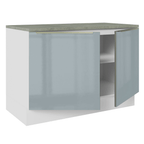 Bajo Mesada 120 cm 2 Puertas (Con Mesada) Blanco/Gris Lux Madesa