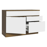 Bajo Mesada Cocina 120 cm 1 Puertas e 2 Cajones (Con Mesada) Marrón/Blanco Stella Madesa